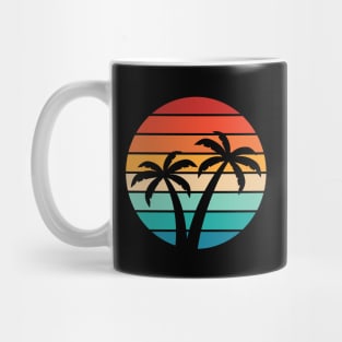 retro sunset palm trees Mug